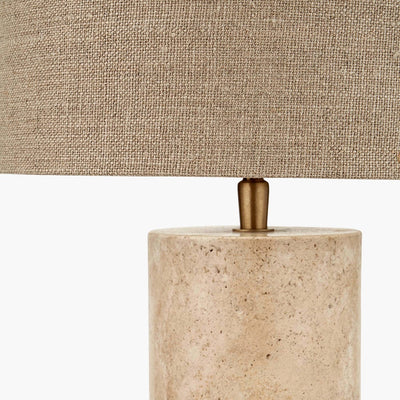 Pacific Lifestyle Lighting Kanoa Limestone Cylinder Table Lamp House of Isabella UK