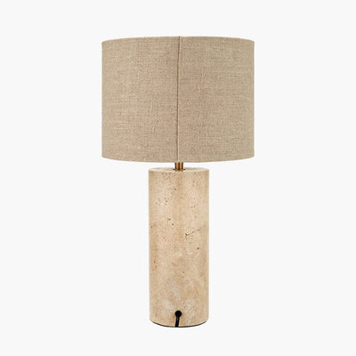 Pacific Lifestyle Lighting Kanoa Limestone Cylinder Table Lamp House of Isabella UK