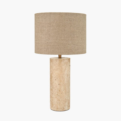 Pacific Lifestyle Lighting Kanoa Limestone Cylinder Table Lamp House of Isabella UK