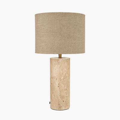 Pacific Lifestyle Lighting Kanoa Limestone Cylinder Table Lamp House of Isabella UK