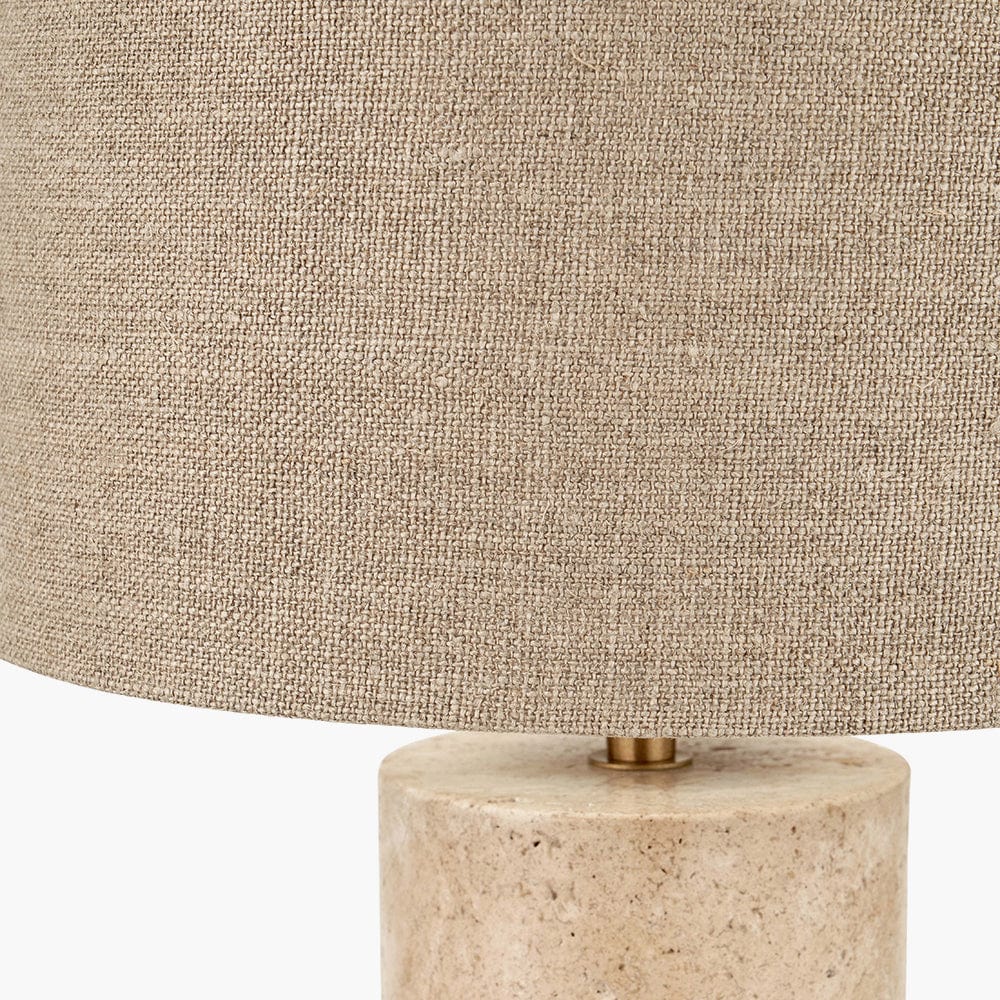 Pacific Lifestyle Lighting Kanoa Limestone Cylinder Table Lamp House of Isabella UK