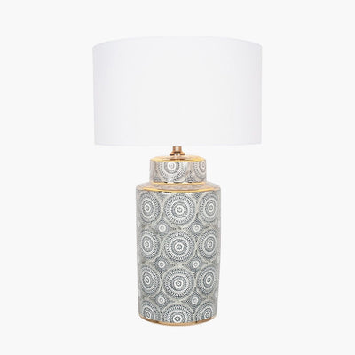 Pacific Lifestyle Lighting Kari Circle Pattern Ceramic Table Lamp - Base Only House of Isabella UK