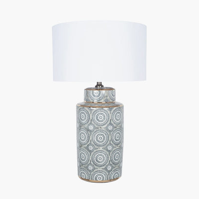 Pacific Lifestyle Lighting Kari Circle Pattern Ceramic Table Lamp - Base Only House of Isabella UK