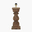 Pacific Lifestyle Lighting Kavya Antique Brown Turned Wood Table Lamp Base House of Isabella UK