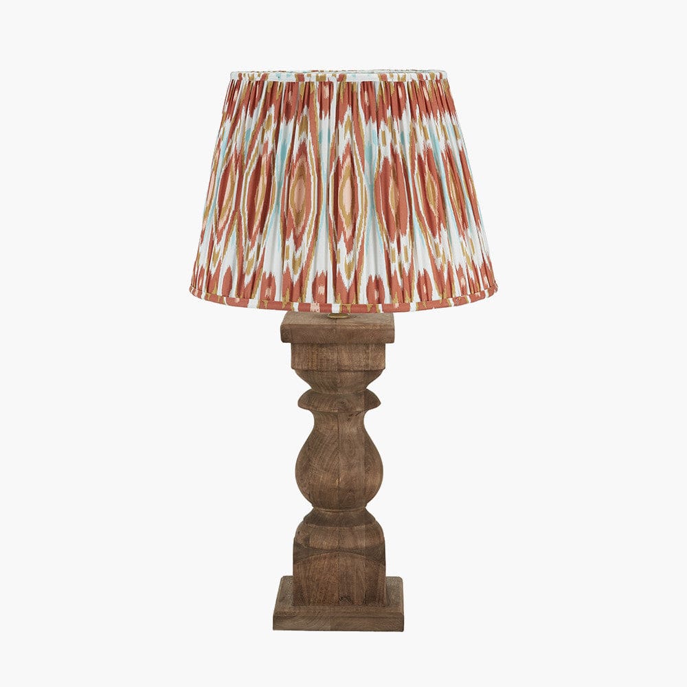 Pacific Lifestyle Lighting Kavya Antique Brown Turned Wood Table Lamp Base House of Isabella UK