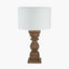 Pacific Lifestyle Lighting Kavya Antique Brown Turned Wood Table Lamp Base House of Isabella UK