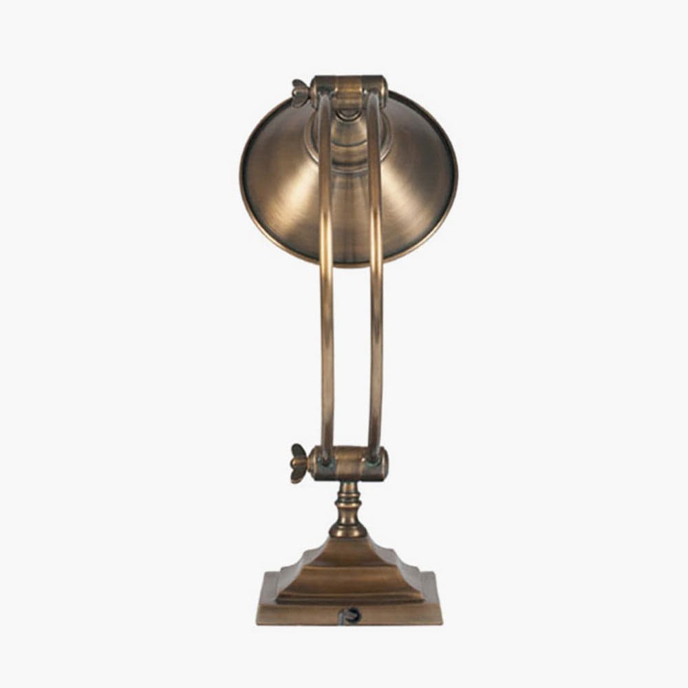 Kensington Antique Brass Metal Arched Arm Task Table Lamp.
