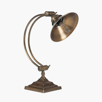 Pacific Lifestyle Lighting Kensington Antique Brass Metal Arched Arm Task Table Lamp House of Isabella UK