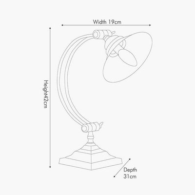 Pacific Lifestyle Lighting Kensington Nickel Metal Arched Arm Task Table Lamp House of Isabella UK