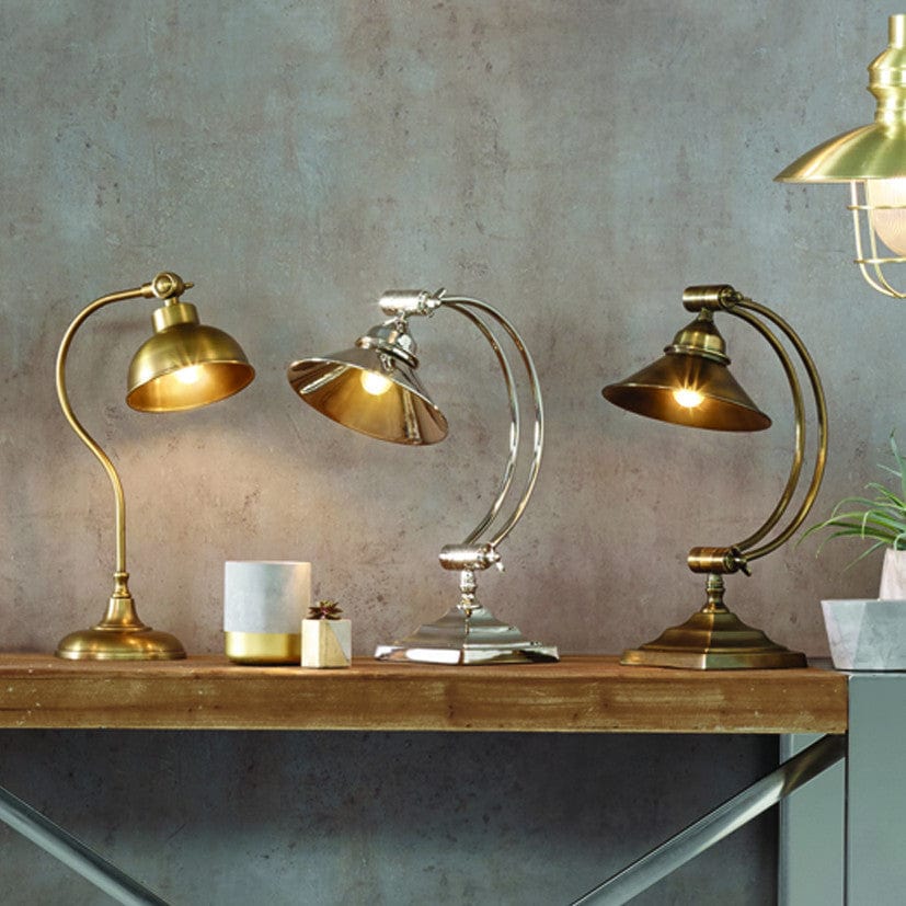 Kensington Nickel Metal Arched Arm Task Table Lamp.