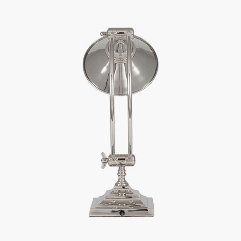 Kensington Nickel Metal Arched Arm Task Table Lamp.
