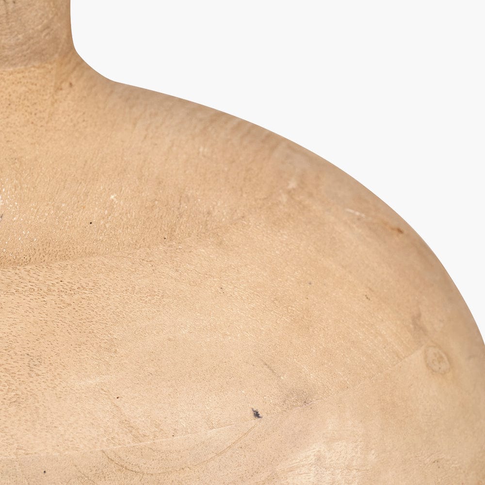 Kiah Natural Mango Wood Round Table Lamp Base.