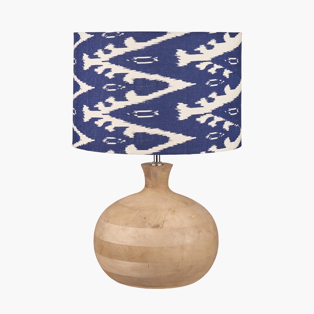 Kiah Natural Mango Wood Round Table Lamp Base.