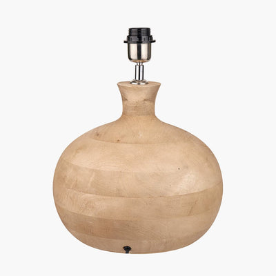 Pacific Lifestyle Lighting Kiah Natural Mango Wood Round Table Lamp Base House of Isabella UK