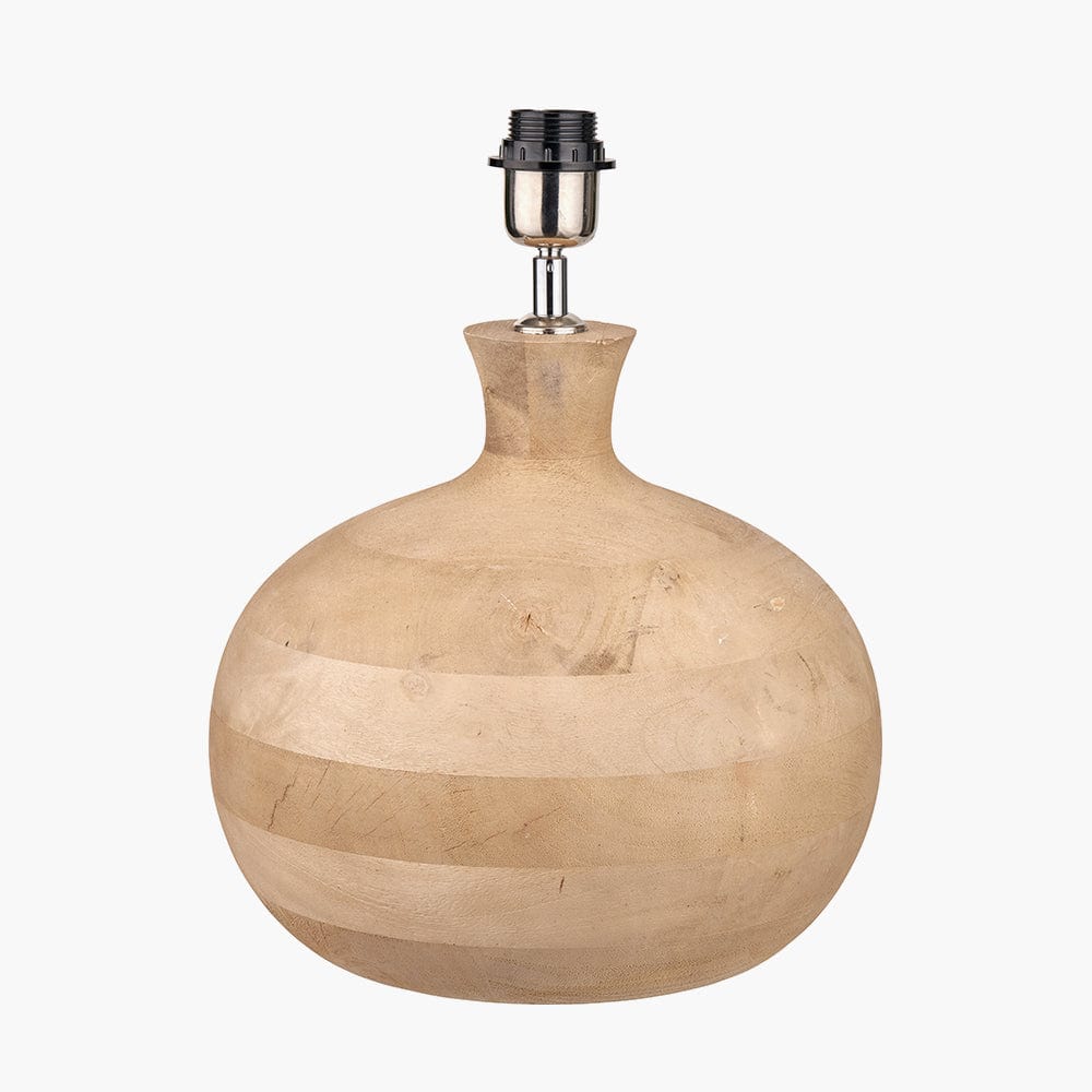 Kiah Natural Mango Wood Round Table Lamp Base.