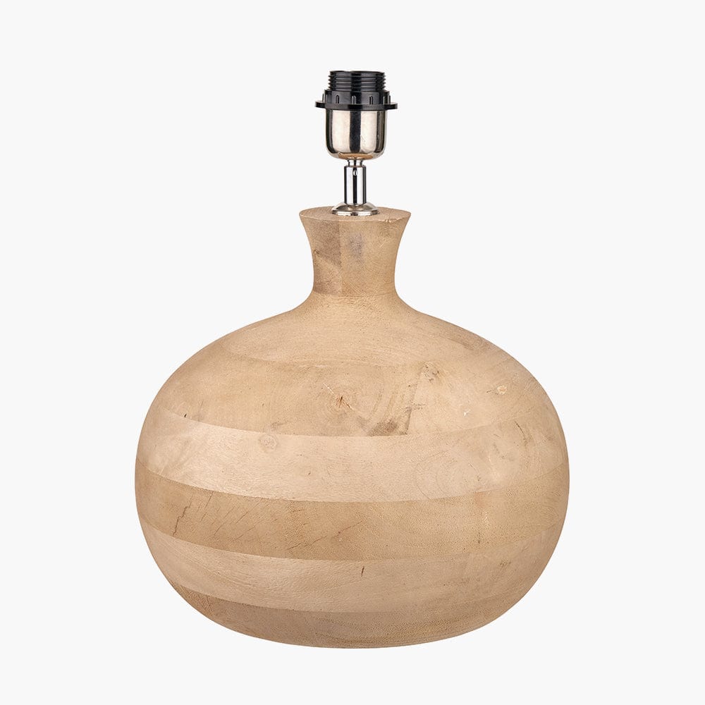 Pacific Lifestyle Lighting Kiah Natural Mango Wood Round Table Lamp Base House of Isabella UK