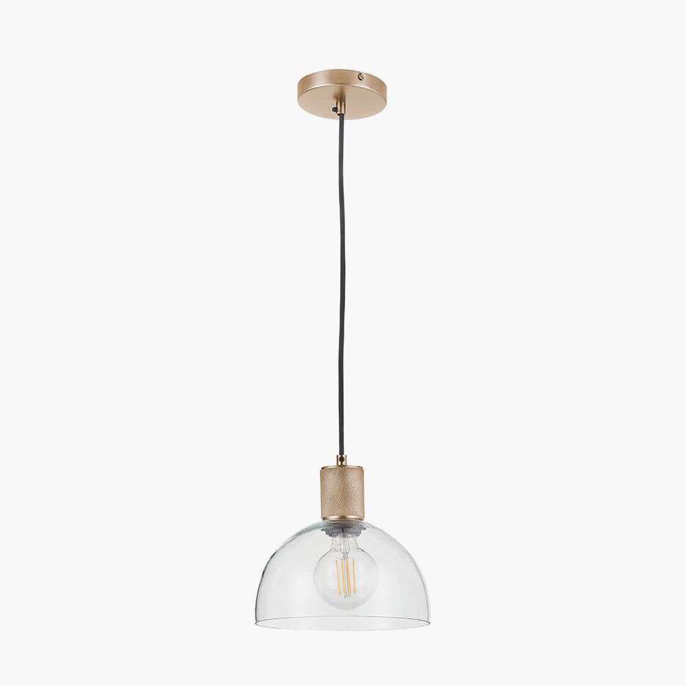 Pacific Lifestyle Lighting Kingston Clear Glass with Antique Brass Fitting Elec Pendant House of Isabella UK