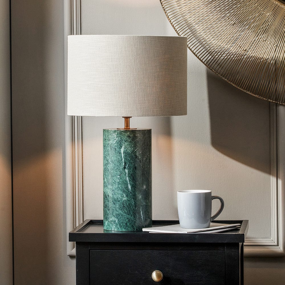 Kiorini Green Marble Table Lamp - Base Only.