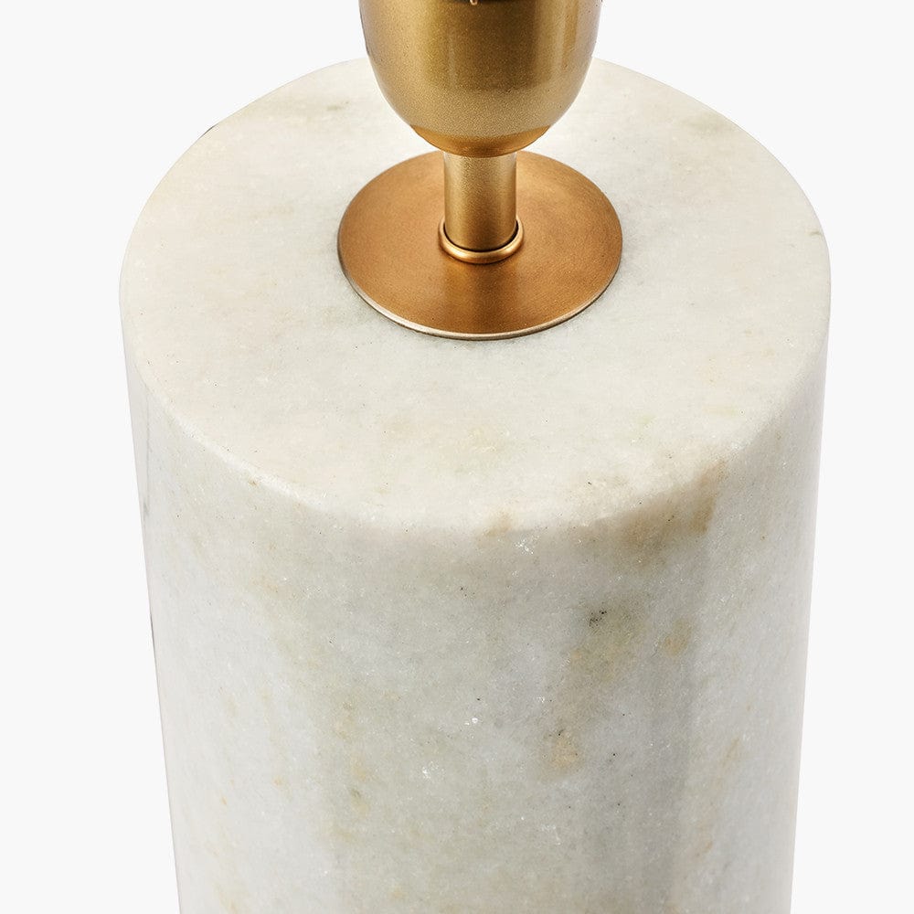 Kiorini White Marble Table Lamp - Base Only - Base Only.