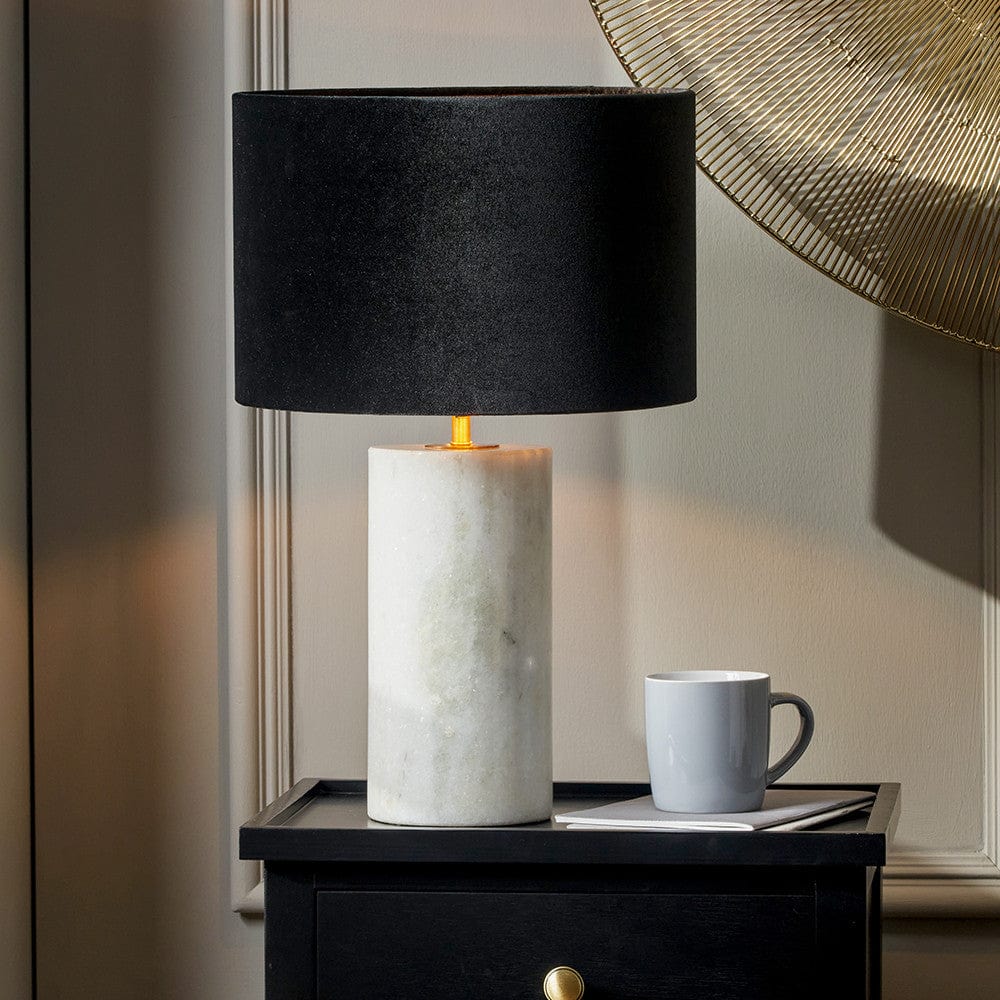 Kiorini White Marble Table Lamp - Base Only - Base Only.
