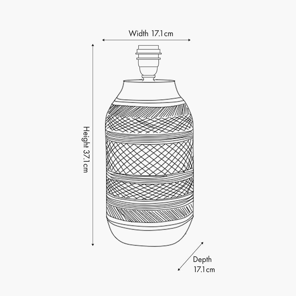 Kira White and Black Textured Stoneware Table Lamp.