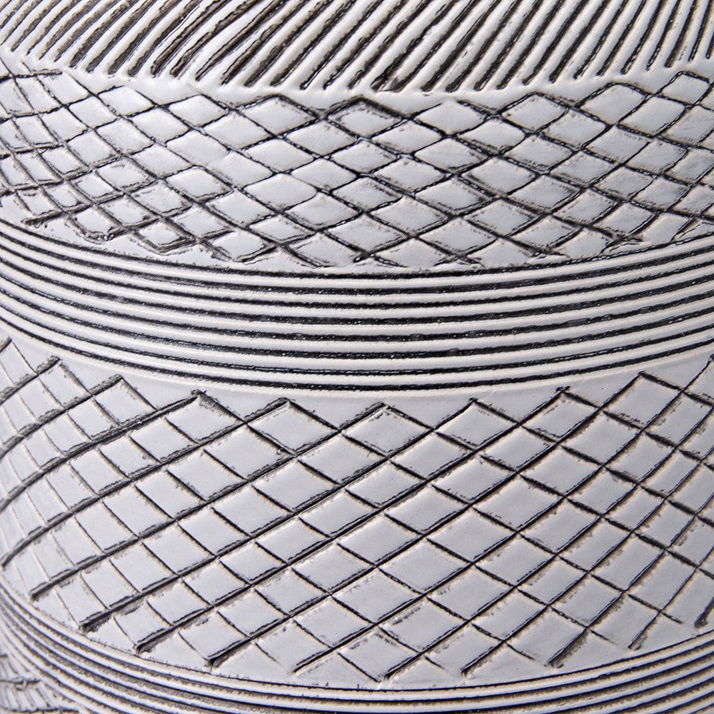 Kira White and Black Textured Stoneware Table Lamp.