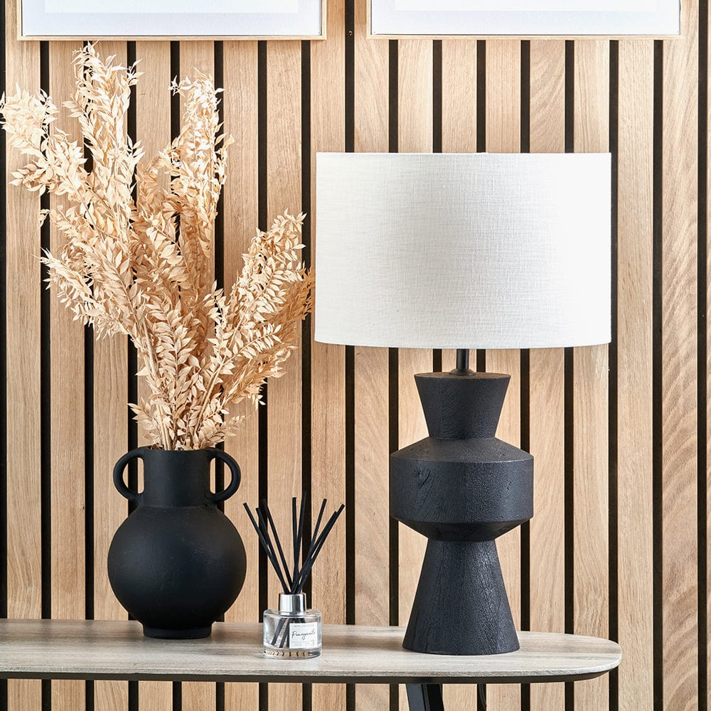 Koa Black Mango Wood Contemporary Table Lamp Base.