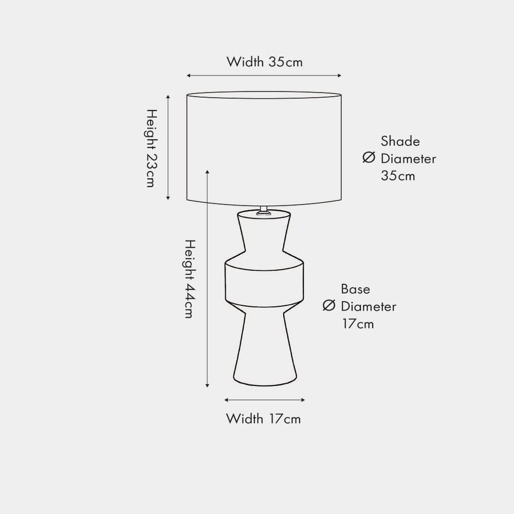 Koa Black Mango Wood Contemporary Table Lamp Base with Lino 35cm White Self Lined Linen Drum Shade.