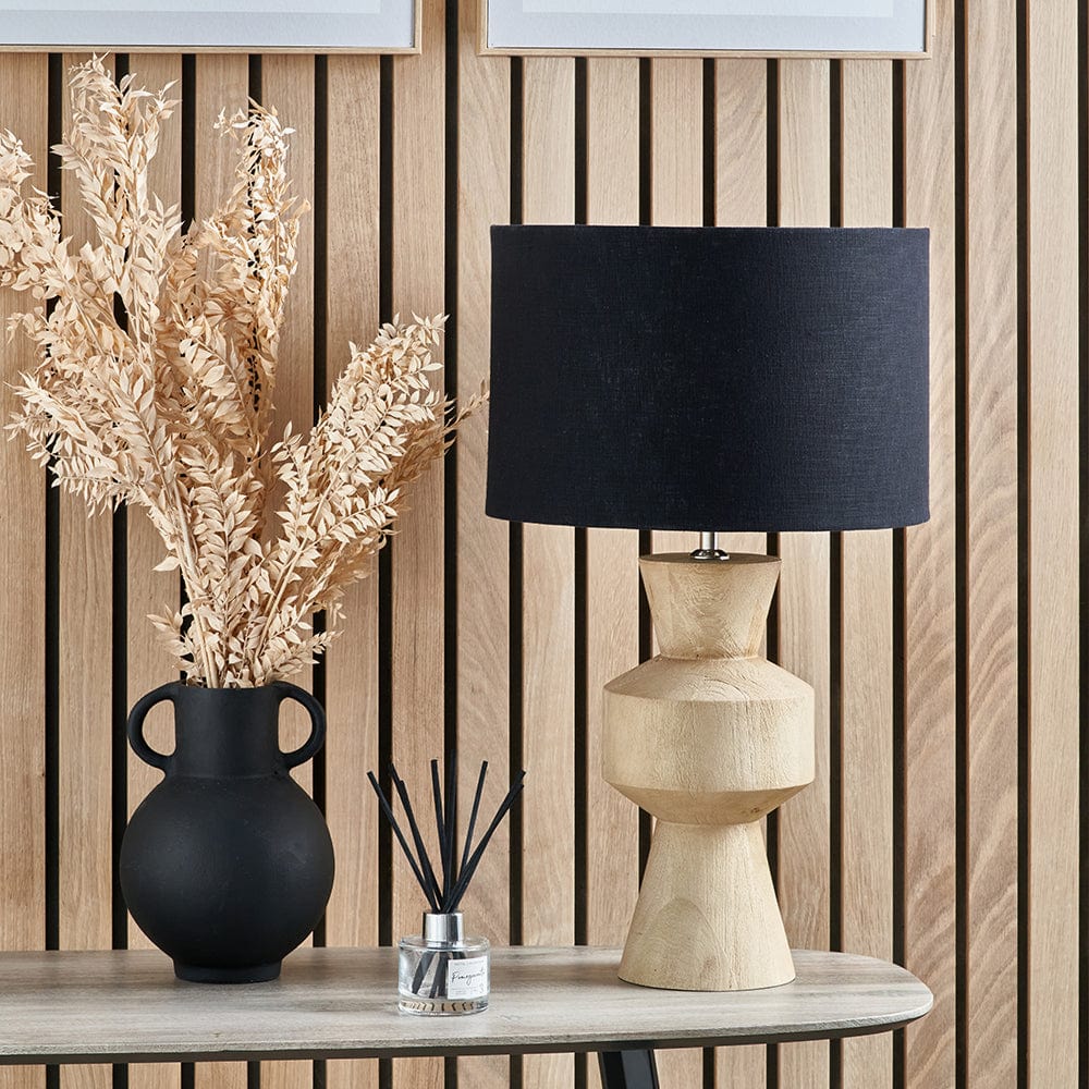Koa Natural Mango Wood Contemporary Table Lamp Base.