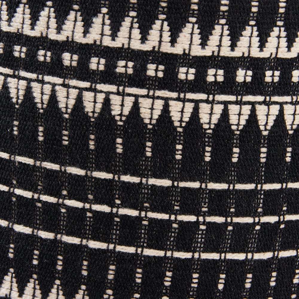 Ladakh 30cm Black and White Woven Cylinder Lampshade.