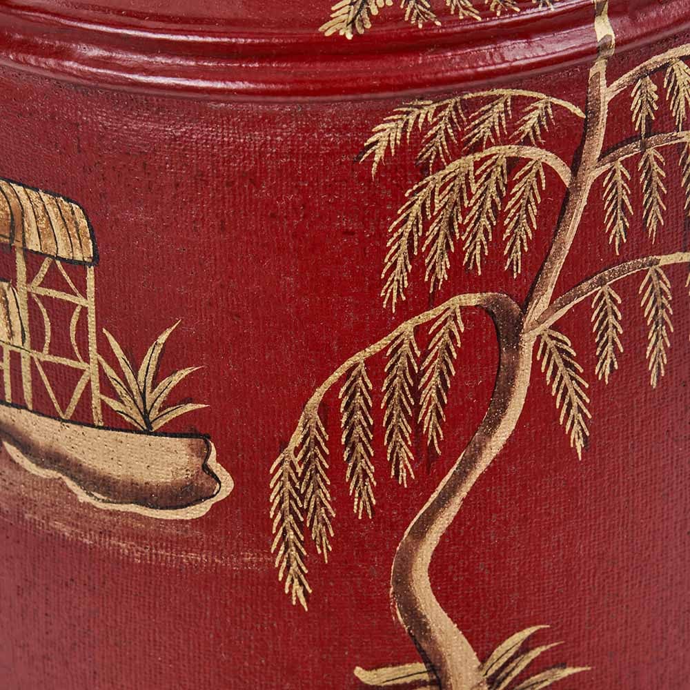 Pacific Lifestyle Lighting Landscape Red Hand Painted Metal Table Lamp Base House of Isabella UK