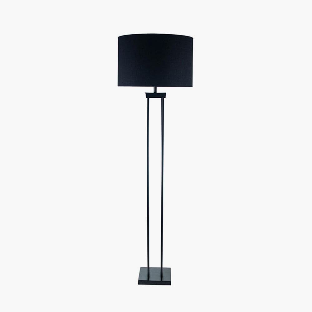 Langston Matt Black Metal Four Post Floor Lamp - Base Only.