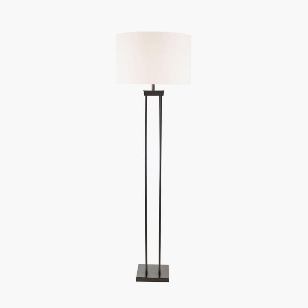 Langston Matt Black Metal Four Post Floor Lamp - Base Only.