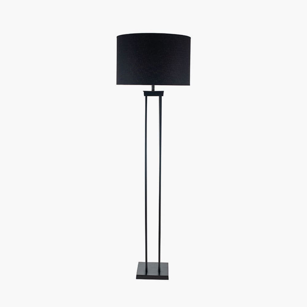 Langston Matt Black Metal Four Post Floor Lamp - Base Only.