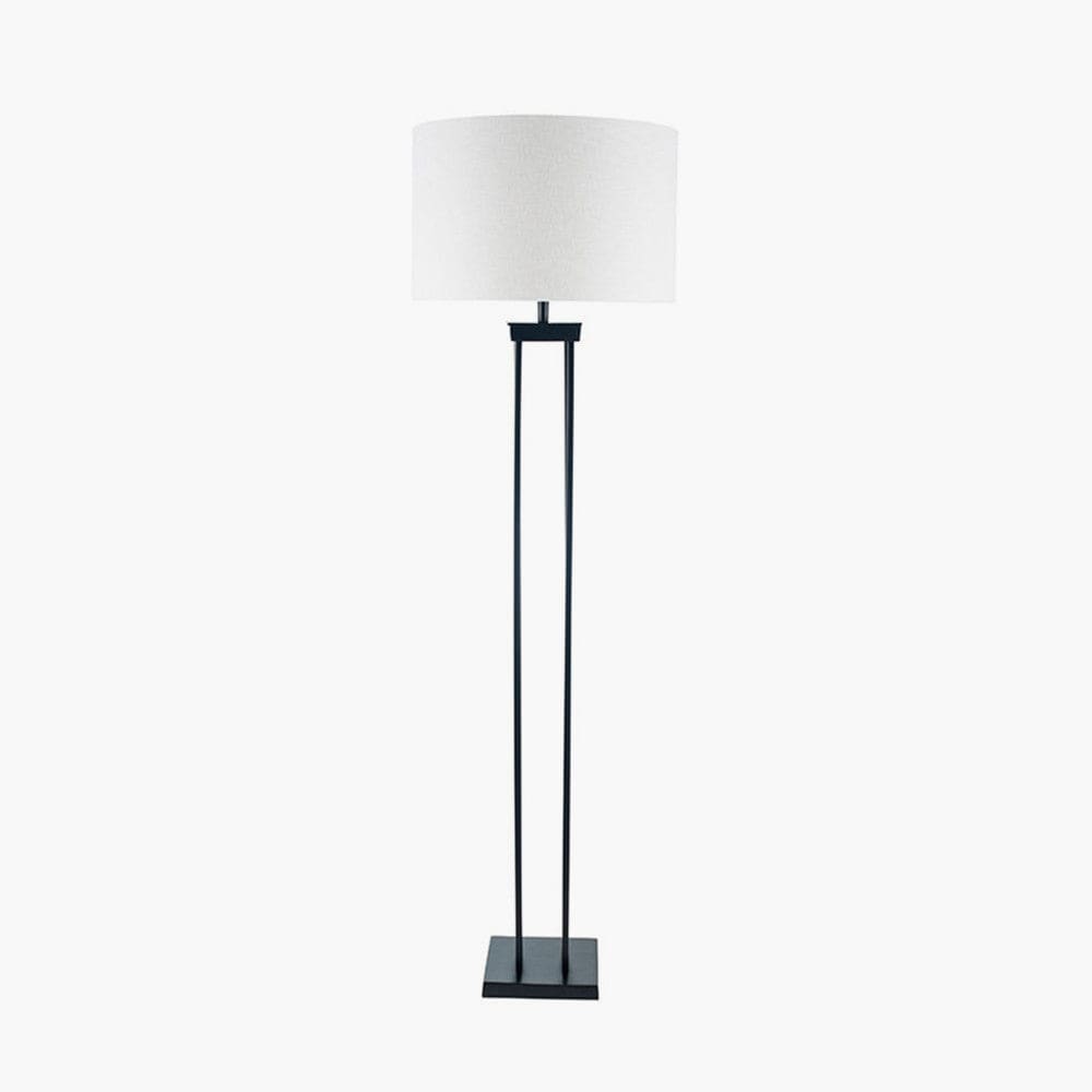 Langston Matt Black Metal Four Post Floor Lamp - Base Only.