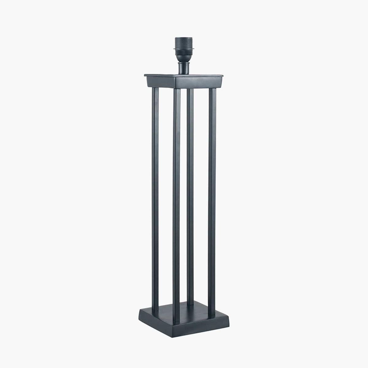 Langston Matt Black Metal Four Post Table Lamp - Base Only.
