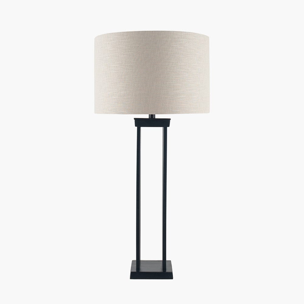 Langston Matt Black Metal Four Post Table Lamp - Base Only.