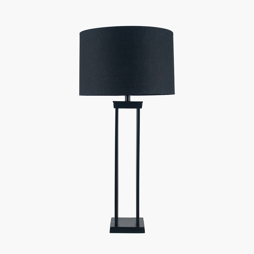 Langston Matt Black Metal Four Post Table Lamp - Base Only.