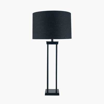 Pacific Lifestyle Lighting Langston Matt Black Metal Four Post Table Lamp - Base Only House of Isabella UK