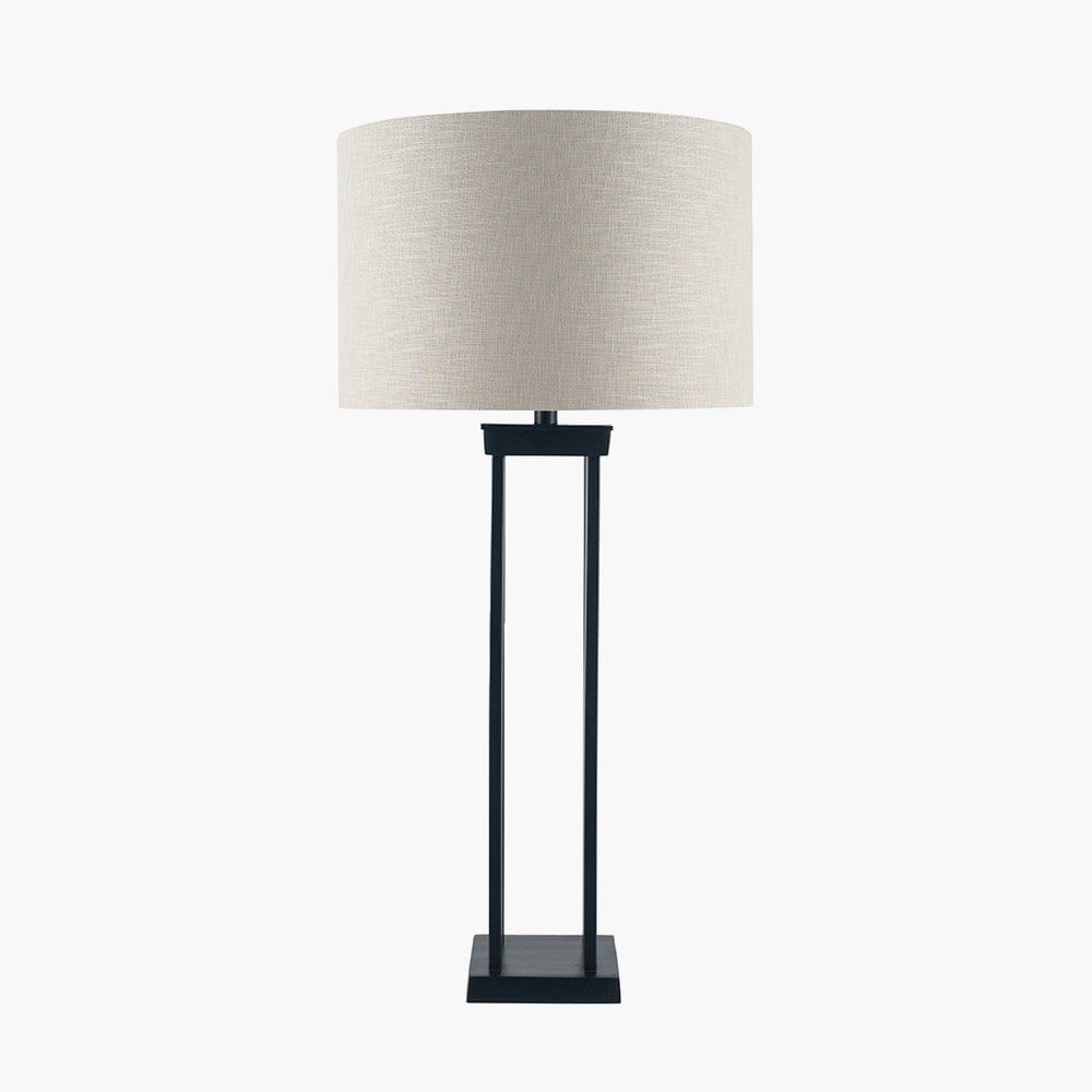 Langston Matt Black Metal Four Post Table Lamp - Base Only.