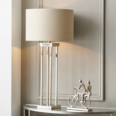 Pacific Lifestyle Lighting Langston Nickel Metal Column Table Lamp - Base Only House of Isabella UK