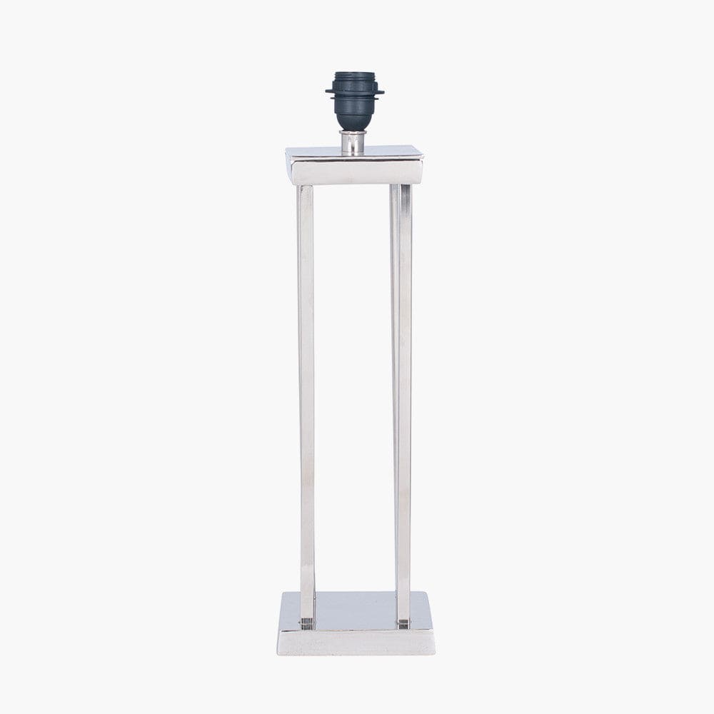Langston Nickel Metal Column Table Lamp - Base Only.