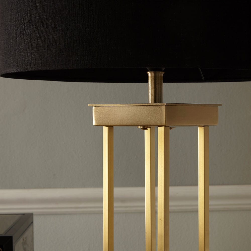 Langston Satin Brass Metal 4 Post Floor Lamp - Base Only.