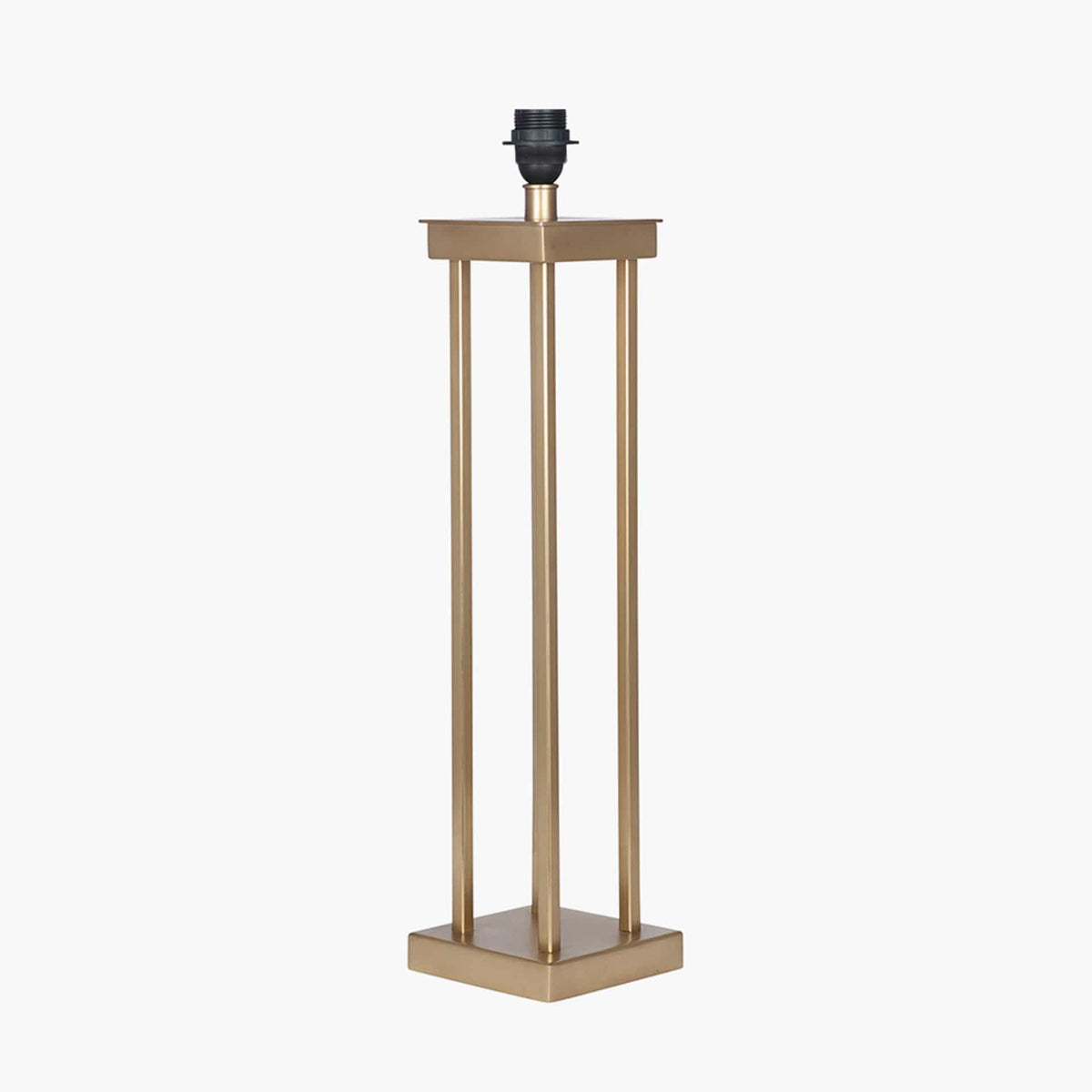 Langston Satin Brass Metal Four Post Table Lamp - Base Only.