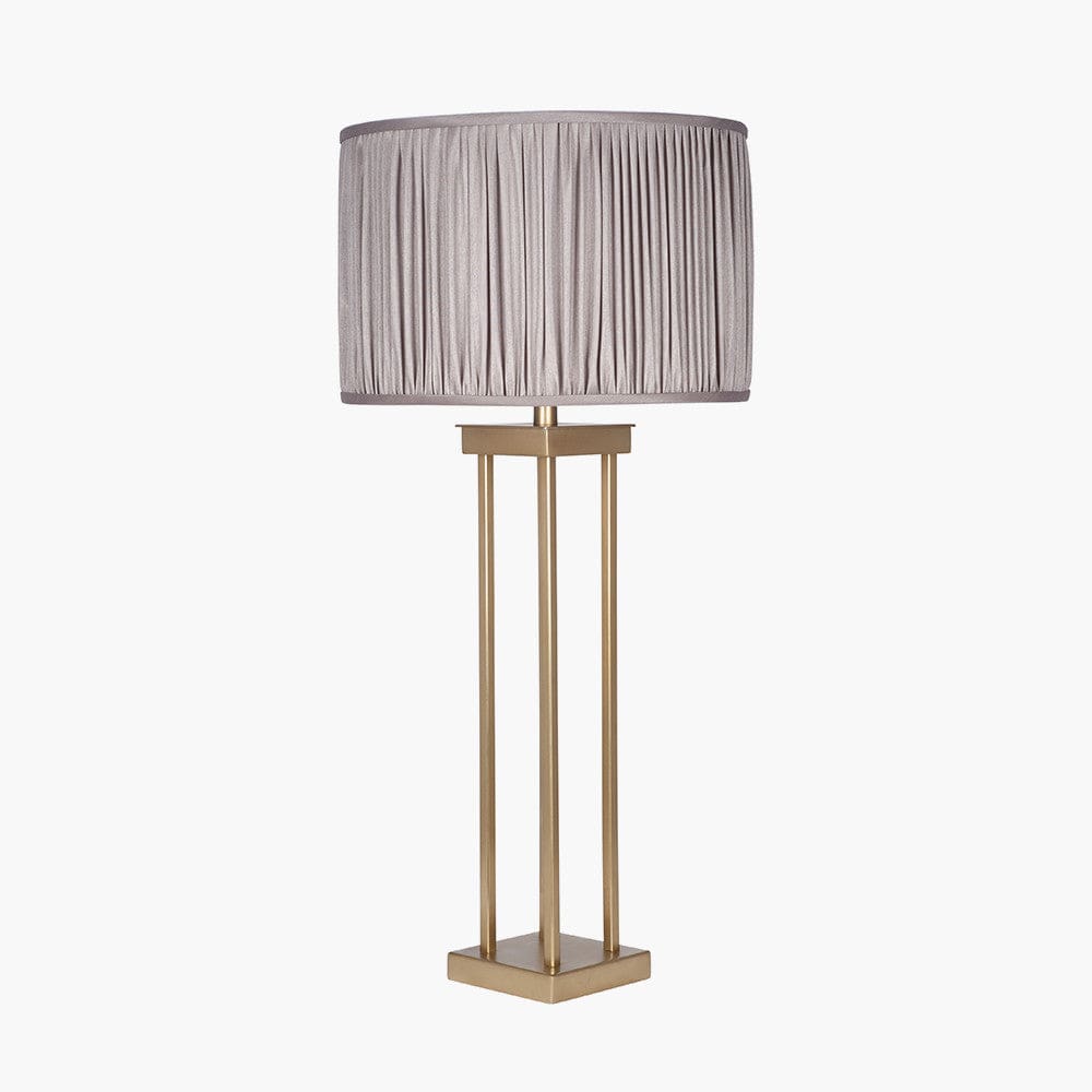 Pacific Lifestyle Lighting Langston Satin Brass Metal Four Post Table Lamp - Base Only House of Isabella UK