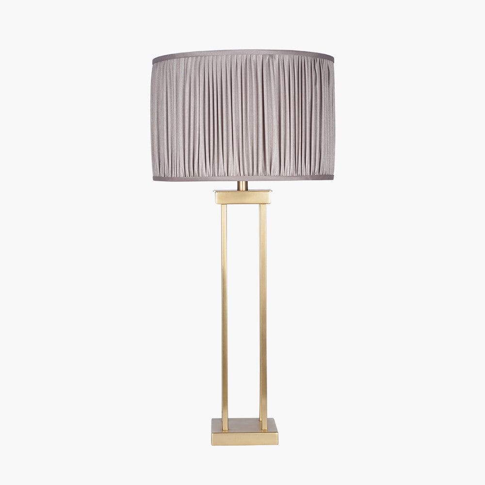 Langston Satin Brass Metal Four Post Table Lamp - Base Only.