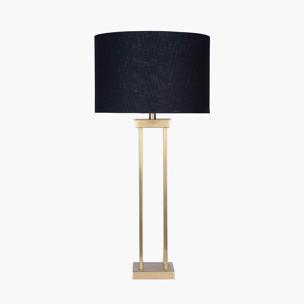 Langston Satin Brass Metal Four Post Table Lamp - Base Only.