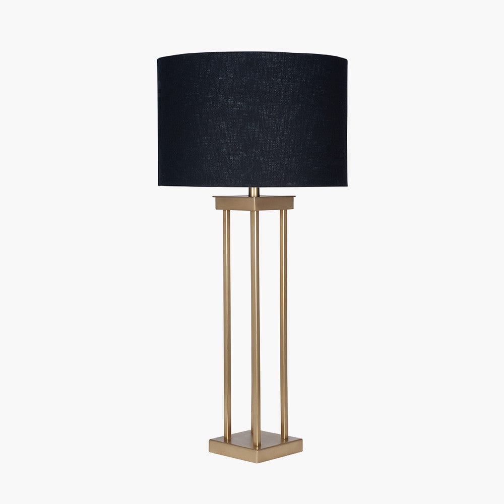 Langston Satin Brass Metal Four Post Table Lamp - Base Only.