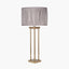 Langston Satin Brass Metal Four Post Table Lamp - Base Only | OUTLET.