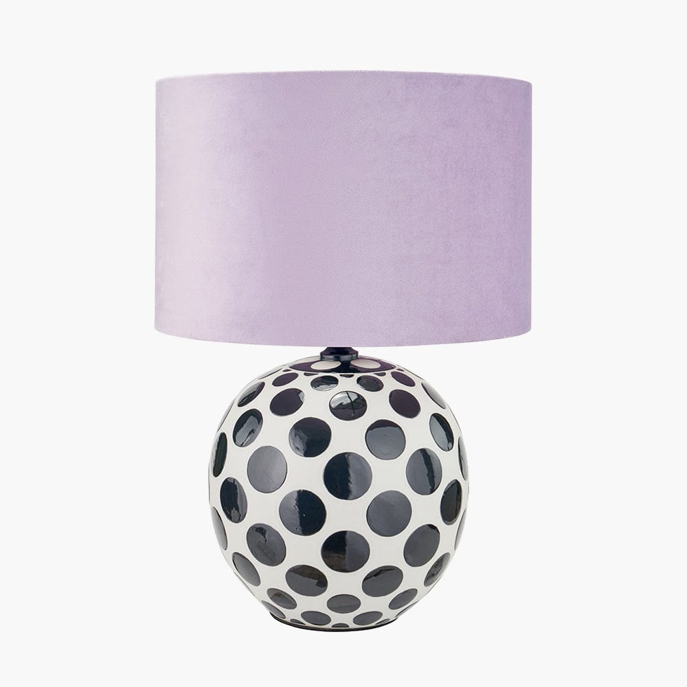 Larisa Black Polka Dot Ceramic Table Lamp Base.